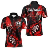 Maxcorners Personalized Red Dartboard Splash Bull Darts Shirt For Men Custom Dart Jersey Team Polo & 1/4 Zip TU1711