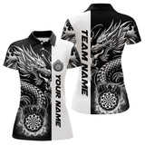 Maxcorners Custom Dragon Dart Shirts For Men, Personalized 3D Dart League Uniform Best Dart Jerseys |White MT2306