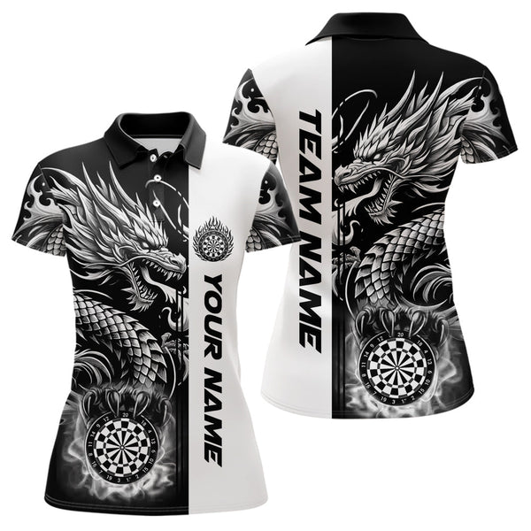 Maxcorners Custom Dragon Dart Shirts For Men, Personalized 3D Dart League Uniform Best Dart Jerseys |White MT2306