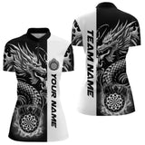 Maxcorners Custom Dragon Dart Shirts For Men, Personalized 3D Dart League Uniform Best Dart Jerseys |White MT2306