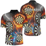 Maxcorners Darts Fire Flame Lightning Custom 3D Printed Dart Shirts, Gift For Dart Lover, Darts Jersey