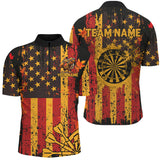 Maxcorners Autumn Grunge Us Flag Patriotic Darts Jersey Customized Name 3D Shirt