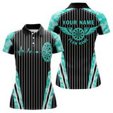 Maxcorners Turquoise Camo Dartboard Pulse Heartbeat Custom Men Dart Shirts, Funny Wings Cool Dart Team Jerseys