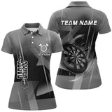 Maxcorners Personalized Darts Polo & Quarter-Zip 3D Printed Shirts Custom Grey Darts Team Jersey