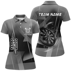 Maxcorners Personalized Darts Polo & Quarter-Zip 3D Printed Shirts Custom Grey Darts Team Jersey