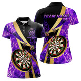 Maxcorners Personalized Purple And Gold Smoke Swirling Men Dart Shirts, Dart Team Shirts Custom Dart Jerseys