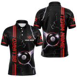 Maxcorners Personalized Red 8 Ball Thunder Lightning Billiard Shirt For Men Custom Pool Team League Jersey TU2107