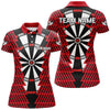 Maxcorners Striking Black And Red Dartboard Pattern Custom Dart Shirts For Men Best Darts Team Jerseys