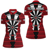 Maxcorners Striking Black And Red Dartboard Pattern Custom Dart Shirts For Men Best Darts Team Jerseys