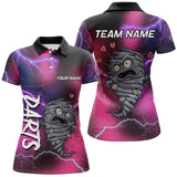 Maxcorners Pink And Purple Thunder Lightning Funny Storm 3D Dart Shirts For Men Custom Darts Team Jerseys