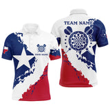 MaxCorners Dart Grunge Texas Flag  Customized Name, Team Name 3D Polo Shirt For Men