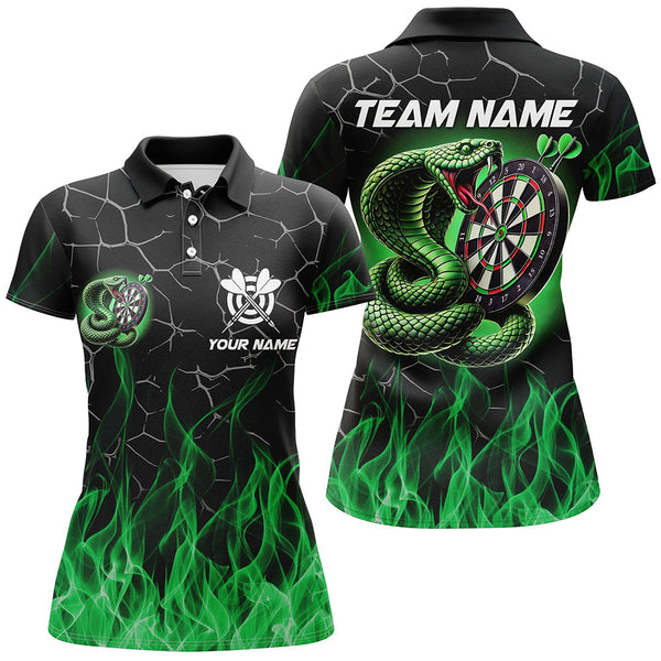 Maxcorners Personalized Darts Snakes Fire Flame Custom Green Darts Shirts, Cool Darts Team Jerseys