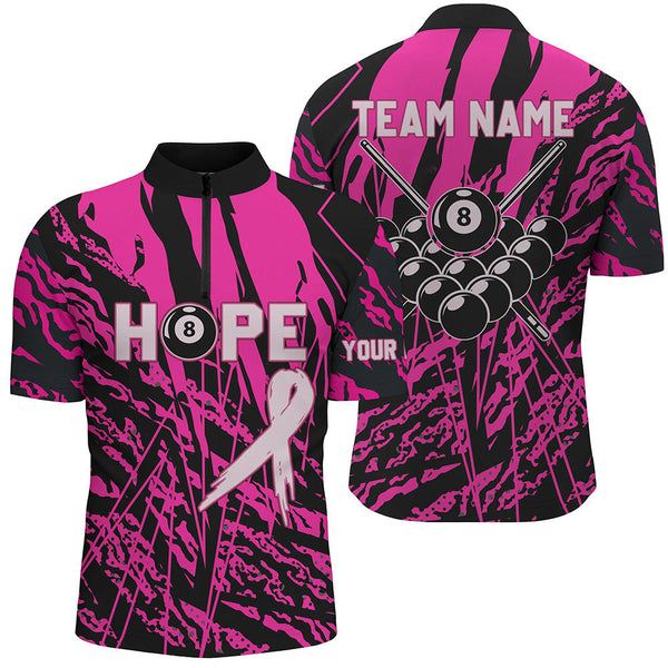 Maxcorners Breast Cancer Awareness Pink 8 Ball Pool Pink Jerseys For Pooler