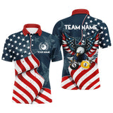 Maxcorners American Flag Eagle 8 Ball & 9 Ball Billiard Shirts Custom Patriotic Cool Billiard Jersey