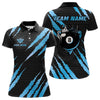 Maxcorners Black And Blue Scratch Billiard Shirts For Men Custom 8 Ball Crown Pool Team Jersey Polo & 1/4 Zip LM1625