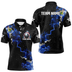 Maxcorners Personalized Grunge Las Vegas Flag Smoke Billiard Shirt For Men Custom 8 Ball Pool Team Jerseys TU0107