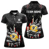 Maxcorners Funny Claw Tearing US Flag 9 Ball Pool Custom Billiard Shirts For Men, Patriotic Billiard Jerseys LM2707