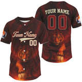 Maxcorners Flames Men's Baseball Jersey Custom Tiger Baseball Jersey For Newborns, Baseball Team LM2608