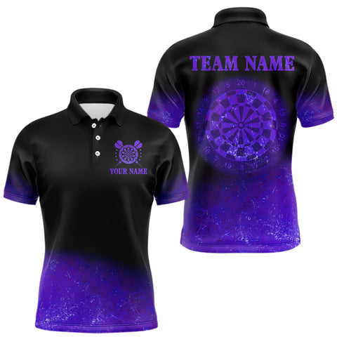 Maxcorners Personalized Sea Purple Gradient Darts Polo & Quarter Zip Custom Dart Shirts For Men Dart Jerseys MT2808