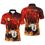 Maxcorners Billiards 8 Ball Pool In Fire Personalized Name 3D Shirt