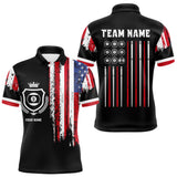 Maxcorners Personalized Grunge American Flag 9 Ball Pool Team Shirt For Men Custom Patriotic Billiard Shirts LM1809
