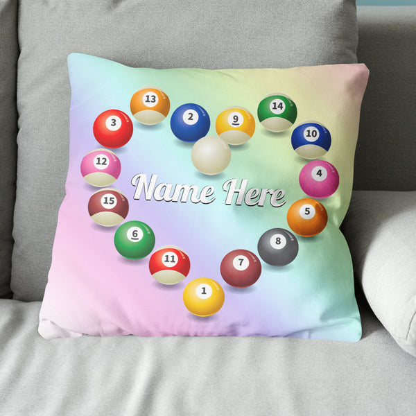 Maxcorners Customized Billiard Balls Heart Shape Pillow