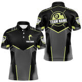 Maxcorners Billiard Jerseys For Men Custom Polo & 1/4 Zip Billiard Shirt, Team Pooler Short Sleeve|Green Neon TU0309