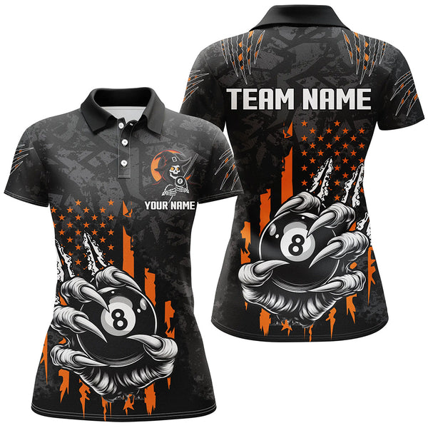 Maxcorners Funny Claw Tearing Us Flag 8 Ball Pool Bowling Jersey Customized Name, Team Name 3D Shirt