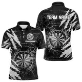 Maxcorners White Black Darts Board Break Glass Custom Dart Shirts For Men, Darts Team Shirts Dart Jersey LM0803