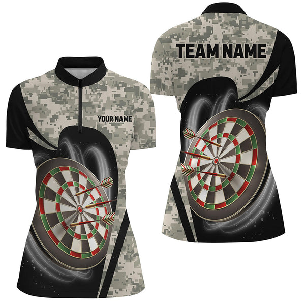 Maxcorners Personalized Camo Dart Shirts For Women Custom 3D Printed Dart Team Jerseys, Camouflage Darts Outfit