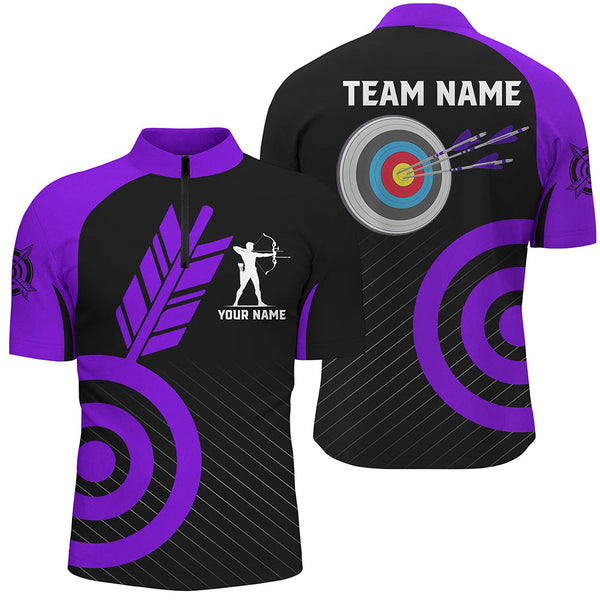 Maxcorners Personalized Purple Archery Jerseys For Men Custom Archery Shirts Team League Archery Uniform