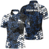 Maxcorners Personalized Blue And White Hive Billiard Shirts For Men Custom Grunge Retro Billiard Jerseys