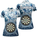 Maxcorners Personalized Darts Board In Water 3D Printed Women Darts Polo Shirts Custom Darts Team Jersey