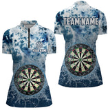 Maxcorners Personalized Darts Board In Water 3D Printed Women Darts Polo Shirts Custom Darts Team Jersey