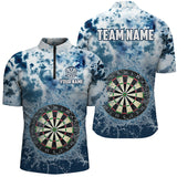 Maxcorners Personalized Darts Board In Water 3D Printed Men Darts Polo Shirts Custom Darts Team Jersey