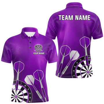 Maxcorners Personalized Purple Dartboard Shirts For Men Custom Darts Jersey, Darts League Team Shirts LM0410