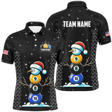 Maxcorners Custom Galaxy Christmas Billiard 8 Ball 9 Ball & 10 Ball Shirts For Men Funny Xmas Billiard Jerseys