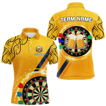 Maxcorners Personalized Funny Beer Tribal Darts Shirt For Men Custom Drinking Dart Team Jersey Polo & 1/4 Zip