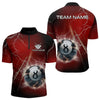 Maxcorners Personalized Red 3D Thunder Lightning 8 Ball Pool Billiard Shirts For Men And Women, Billiard Team Jerseys