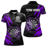 Maxcorners Black And Purple Darts Board Break Glass Custom Dart Shirts For Women, Darts Team Shirts Dart Jerseys