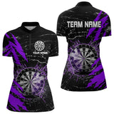 Maxcorners Black And Purple Darts Board Break Glass Custom Dart Shirts For Women, Darts Team Shirts Dart Jerseys