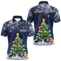 Maxcorners Funny Christmas Billiard Balls Pine Tree Pool Shirt For Men Custom Xmas Billiard Shirts Gifts TU1011