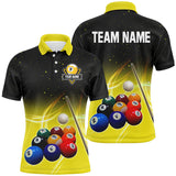 Maxcorners Galaxy 9 Ball Pool Custom Yellow Billiard Shirts For Men, Personalized Billiard Balls Sport Jerseys