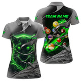 Maxcorners Personalized Panther Lightning 3D Billiard Balls Pool Shirts For Men, Billiard League Jersey |Green LM113