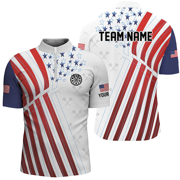 Maxcorners American Flag Darts Pattern Darts Jersey Customized Name 3D Shirt