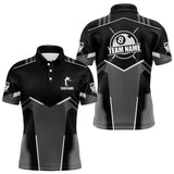 Maxcorners Billiard Jerseys For Men Custom Polo & Quarter-Zip Billiard Shirts, Team Pooler Short Sleeve |White