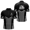 Maxcorners Billiard Jerseys For Men Custom Polo & Quarter-Zip Billiard Shirts, Team Pooler Short Sleeve |White