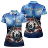 Maxcorners American Flag Thunder Lightning 8 Ball Pool Billiard Shirts For Men Customized Billiard Team Jersey LM133