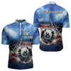 Maxcorners American Flag Thunder Lightning 8 Ball Pool Billiard Shirts For Men Customized Billiard Team Jersey LM133