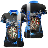 Maxcorners Blue Swirl Dartboard Heartbeat Line Darts Jersey Customized Name, Team Name 3D Shirt Unisex